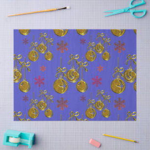 Papel De Seda Navidades de oro cantan en Navidades azules