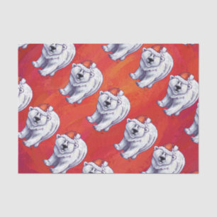 Papel De Seda Navidades De Oso Polar En Rojo