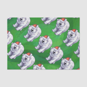 Papel De Seda Navidades De Oso Polar En Verde