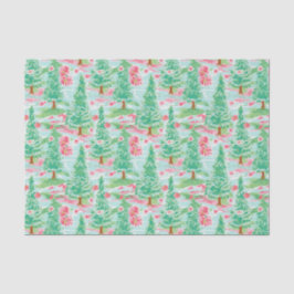 Papel De Seda Navidades de Palm Beach acuarela Árboles rosas y v