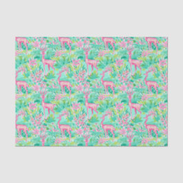 Papel De Seda Navidades de Palm Beach acuarela reno rosa