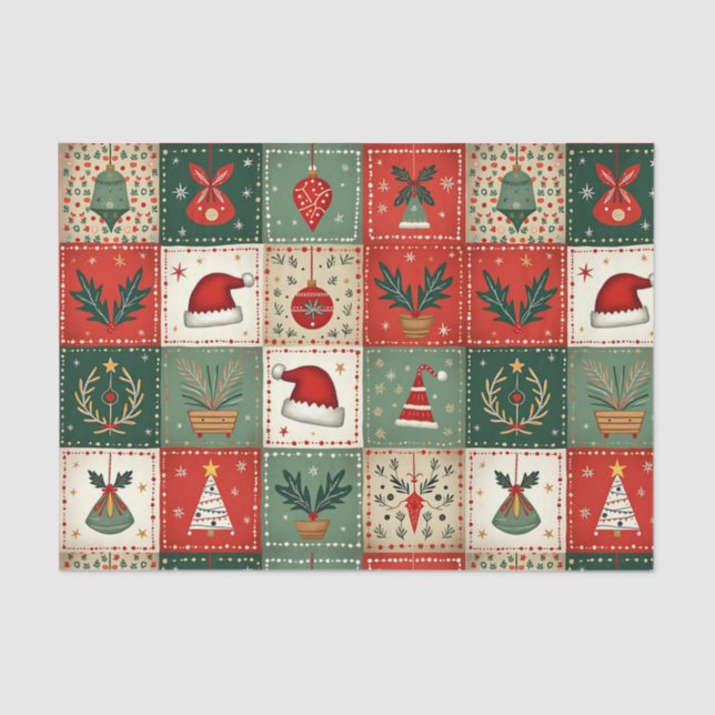Papel De Seda Navidades de Patchwork Quilt (Anverso)