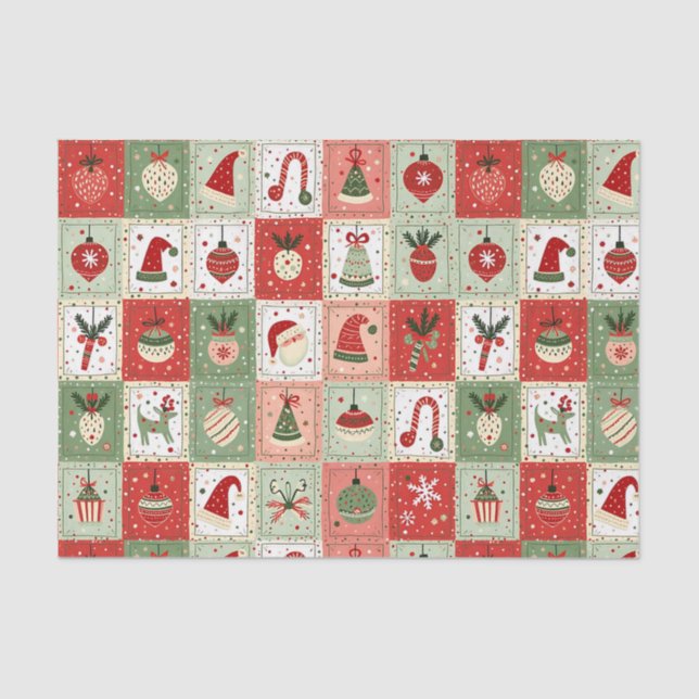 Papel De Seda Navidades de Patchwork Quilt (Anverso)