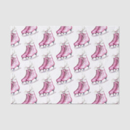 Papel De Seda Navidades de patinaje sobre hielo rosa bonito