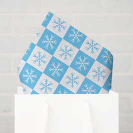 Papel De Seda Navidades de patrones de copo de nieve azul claro