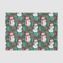 Papel De Seda Navidades de perritos rojos y verdes Snowmen