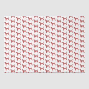 Papel De Seda Navidades de Perro Beagle Hound Silhouette White