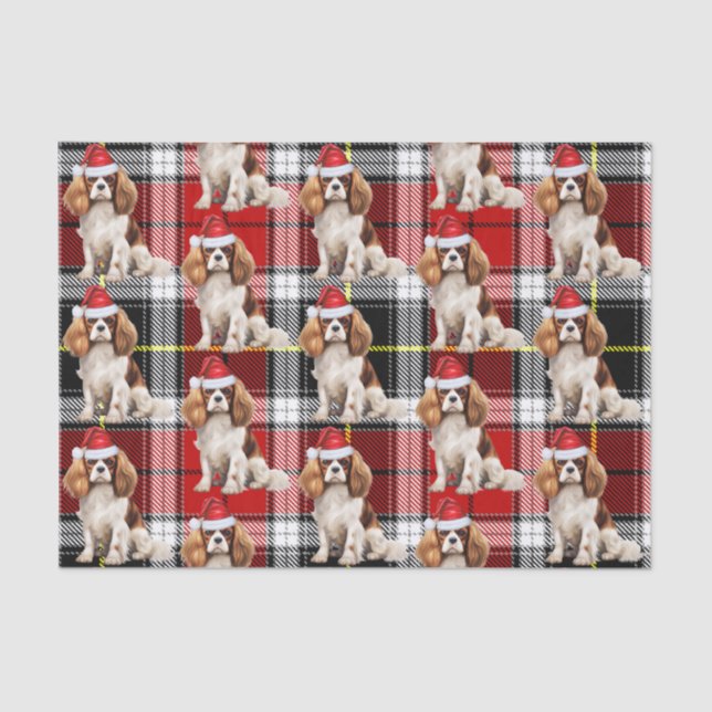 Papel De Seda Navidades de Perro Cavalier King Charles Spaniel (Anverso)