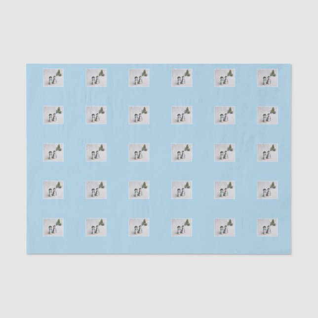 Papel De Seda Navidades de pingüino (Anverso)