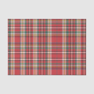 Papel De Seda Navidades de Plaid Vacaciones Red Check Rustic