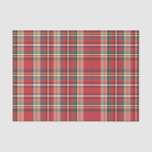 Papel De Seda Navidades de Plaid Vacaciones Red Check Rustic (Anverso)