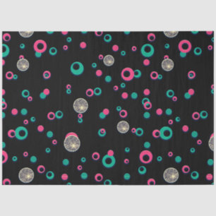 Papel De Seda Navidades de Polka Purpurina de Oro Verde Rojo