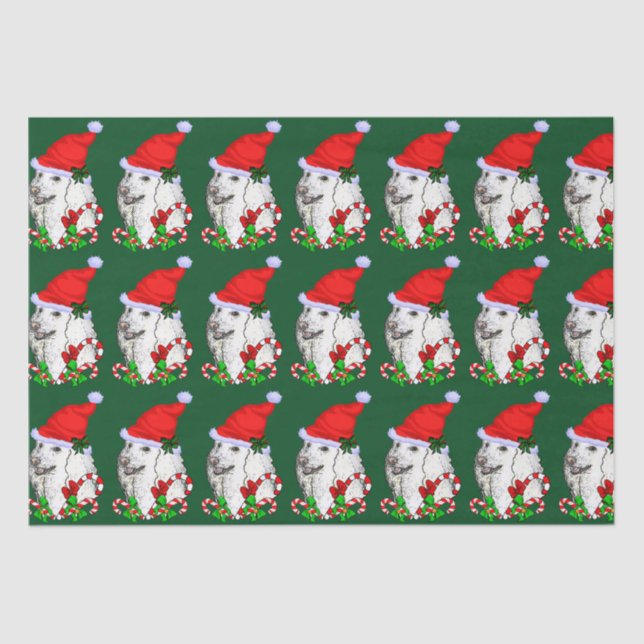 Papel De Seda Navidades de Poodle Santa Hat (Anverso)