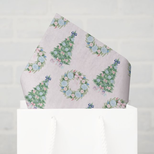 Papel De Seda Navidades de Preppy Grandmillennial (Bolsa de regalo)