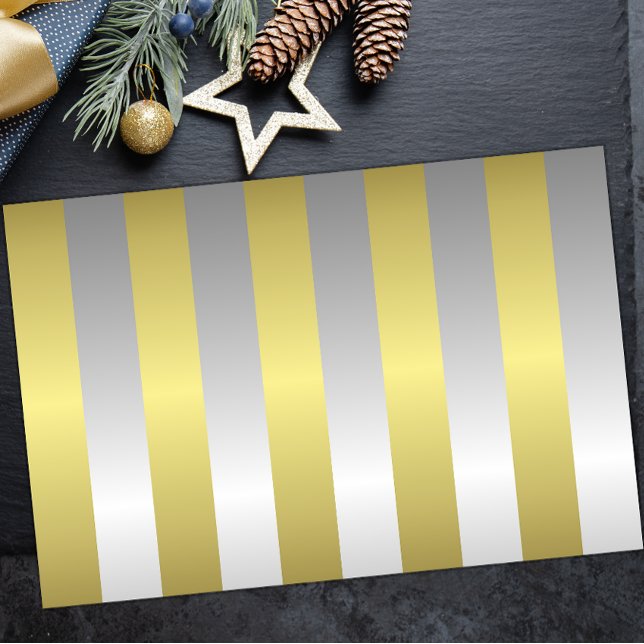 Papel De Seda Navidades de rayas de oro y plata (Subido por el creador)