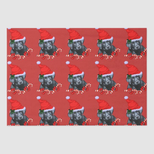 Papel De Seda Navidades de recuperación de Labrador Negro lindo (Anverso)