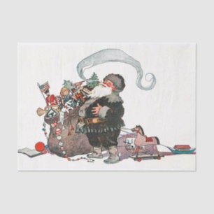 Papel De Seda Navidades de regalos del Viejo Elf Santa Claus