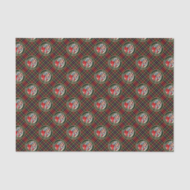 Papel De Seda Navidades de Santa Trump MAGA Tartán Plaid (Anverso)