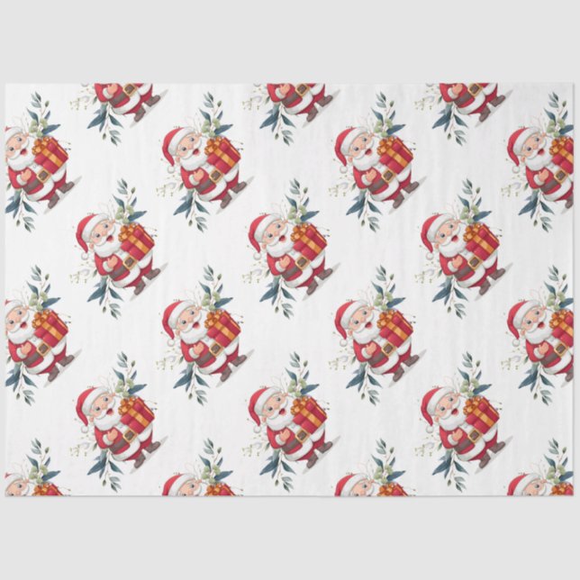 Papel De Seda Navidades de Santa y Eucalyptus (Anverso)