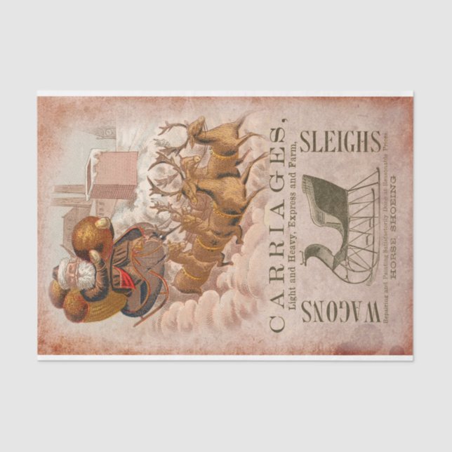 Papel De Seda Navidades de Santa y Sleigh con desconección de re (Anverso)