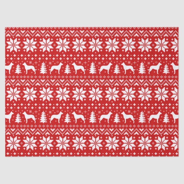Papel De Seda Navidades de siliconas de belleza patrón rojo (Anverso)