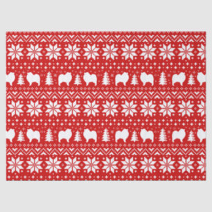 Papel De Seda Navidades de siluetas de perro de Keeshond