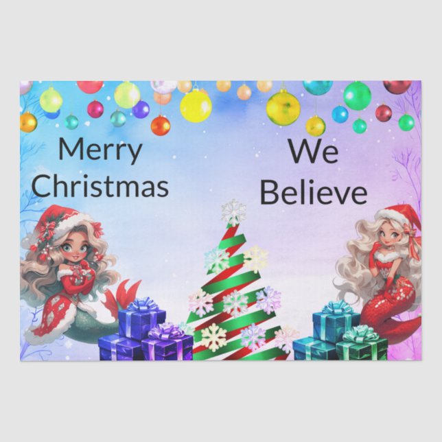 Papel De Seda Navidades de Sirenas (Anverso)