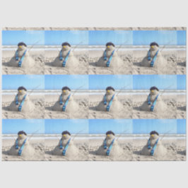 Papel De Seda Navidades de snowman de escultura de arena/playa