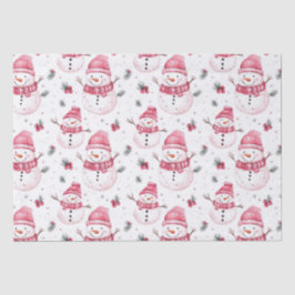 Papel De Seda Navidades de Snowman Rosado