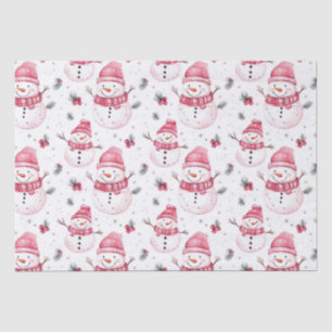 Papel De Seda Navidades de Snowman Rosado