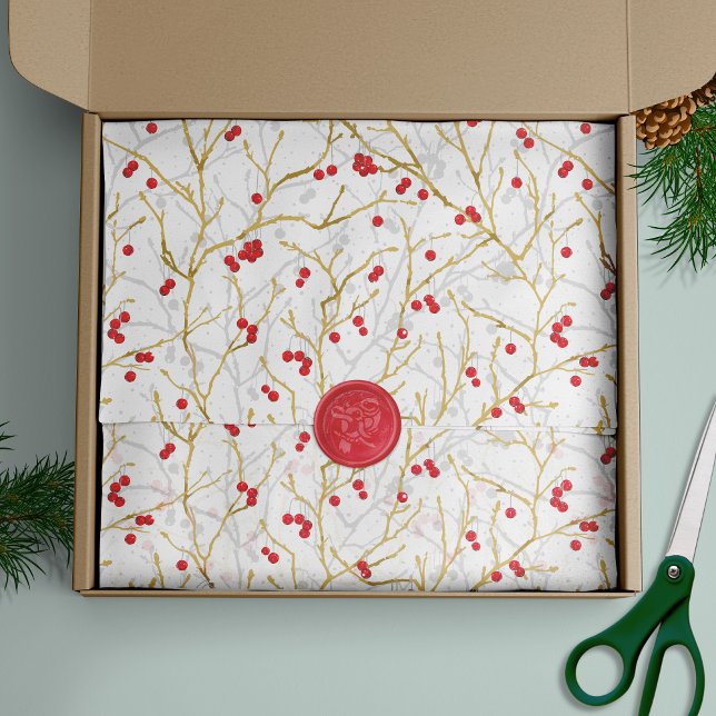 Papel De Seda Navidades de Snowy Winterberries coordinan (Subido por el creador)