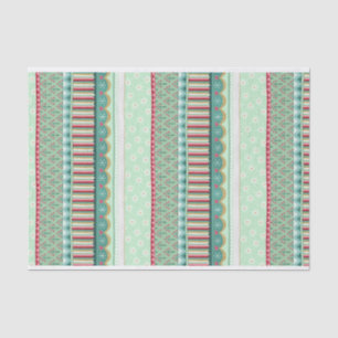 Papel De Seda Navidades de Stripe Green alegres