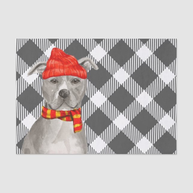 Papel De Seda Navidades de toros de foso gris y gris (Anverso)
