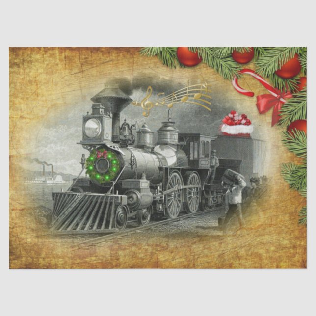 Papel De Seda Navidades de trenes de vapor (Anverso)