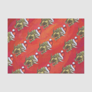 Papel De Seda Navidades De Triceratops En Rojo