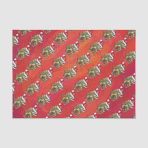 Papel De Seda Navidades De Triceratops En Rojo