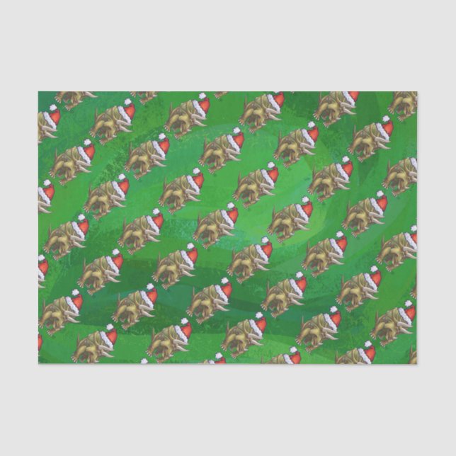 Papel De Seda Navidades de Triceratops Green (Anverso)