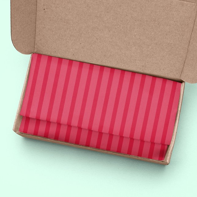 Papel De Seda Navidades de vacaciones botánicas rojas (Simple red striped tissue paper pattern.)