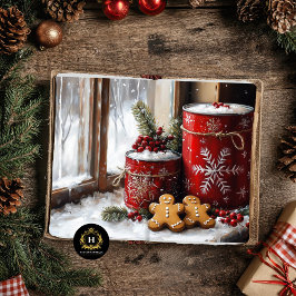 Papel De Seda Navidades de vacaciones Escena de pan de jengibre