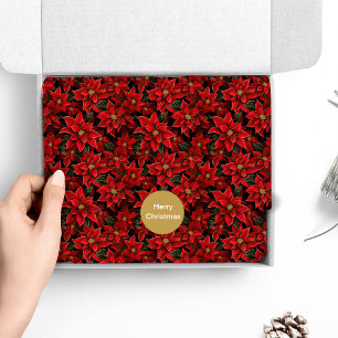 Papel De Seda Navidades de vacaciones rojas Patrón de puninsetti