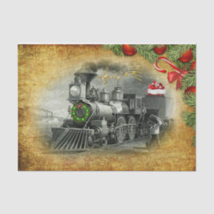 Papel De Seda Navidades de Vintage Steam Train