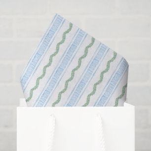 Papel De Seda Navidades de Watercolor Blue Bow Fruit Garland