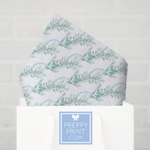 Papel De Seda Navidades de Watercolor Blue Bow Garland