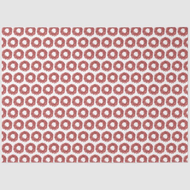 Papel De Seda Navidades de Winterberry Wreath pintados a mano (Anverso)