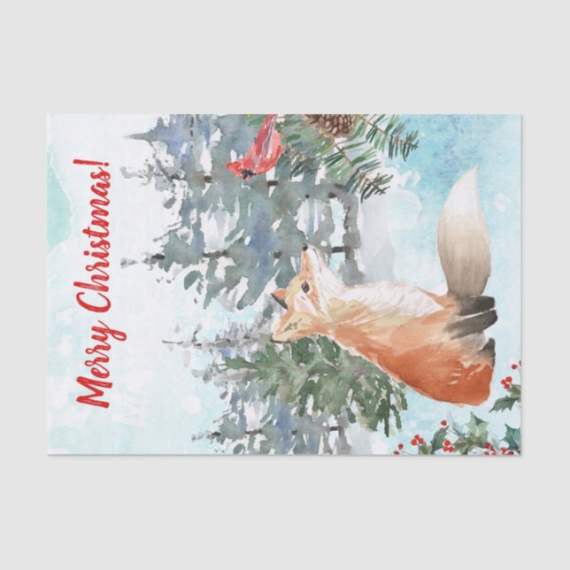 Papel De Seda Navidades de Woodland Fox (Anverso)
