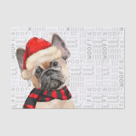 Papel De Seda Navidades de Woof Word Art y Bulldog francés