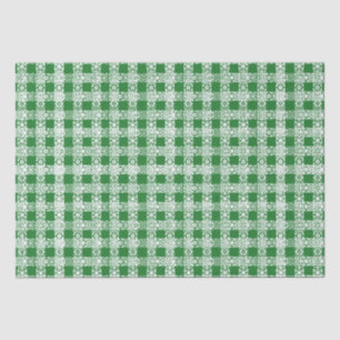 Papel De Seda Navidades de yegua a cuadros de encaje blanco y ve