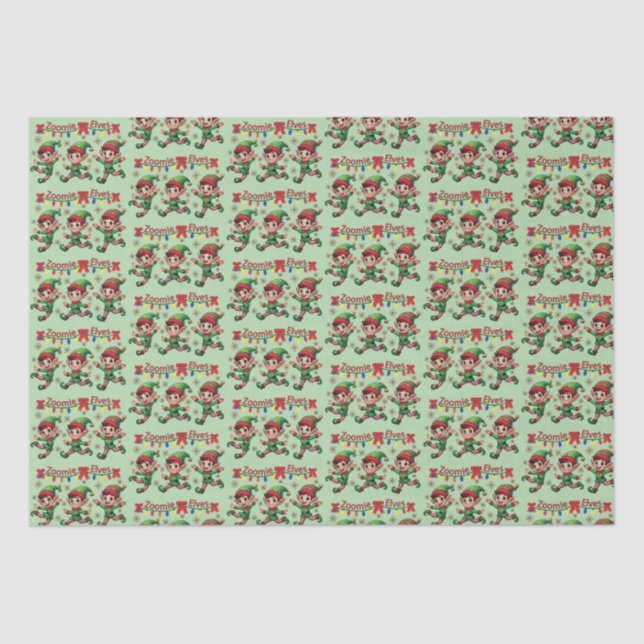 Papel De Seda Navidades de Zoomie Elves (Anverso)