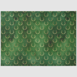 Papel De Seda Navidades del Boho Green Gold Antlers