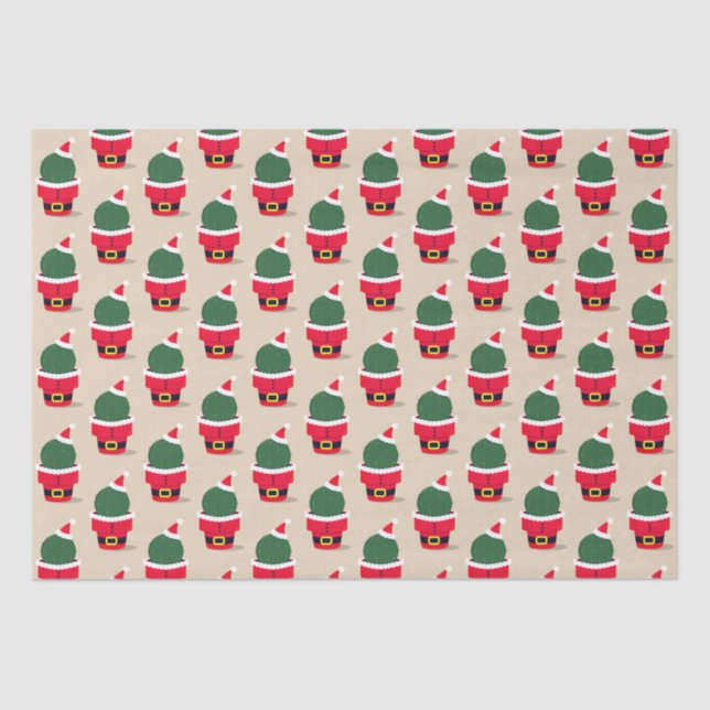 Papel De Seda Navidades del desierto de Santa Cactus (Anverso)